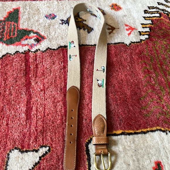 Zep-pro Golf weave belt with tan leather and brass hardware. Made in USA size 38 - Picture 5 of 7